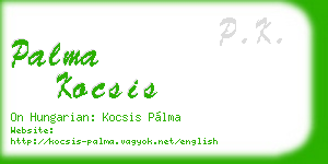 palma kocsis business card