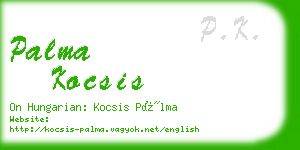 palma kocsis business card